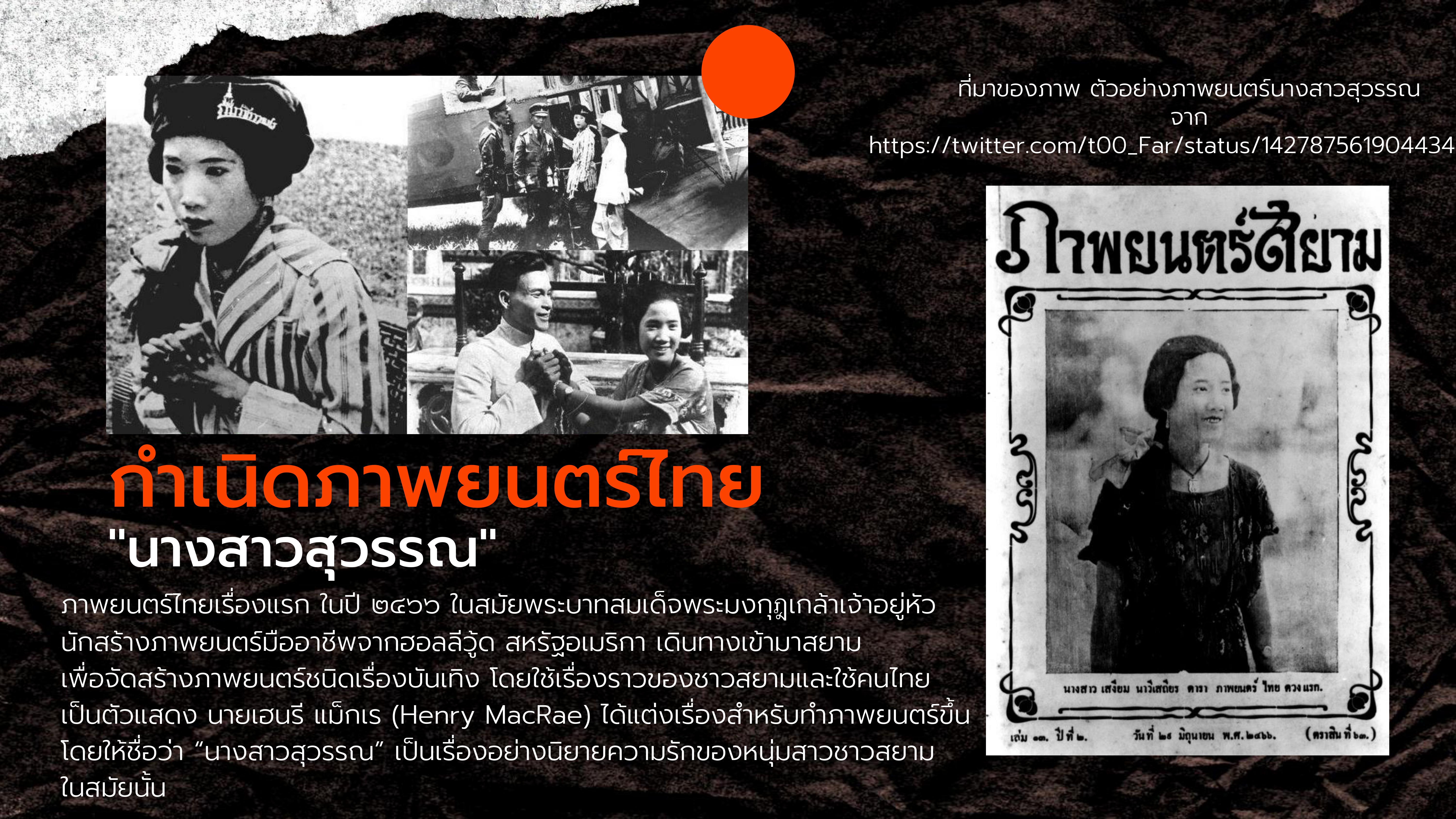 องค์ความรู้ : ภาพยนตร์ไทยในยุคสมัยอดีต เรื่อง ต้นกำเนิดภาพยนตร์ในสยาม
