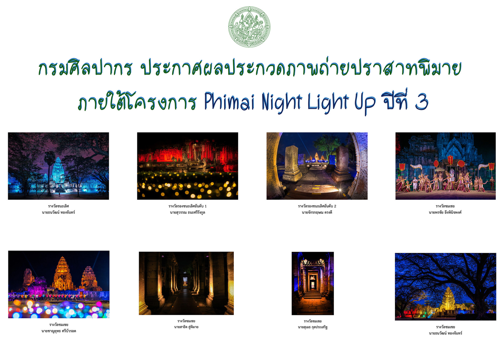 ภาพประกอบ :ประกาศผลประกวดภาพถ่ายปราสาทพิมาย โครงการ Phimai Night Light Up ปีที่ 3