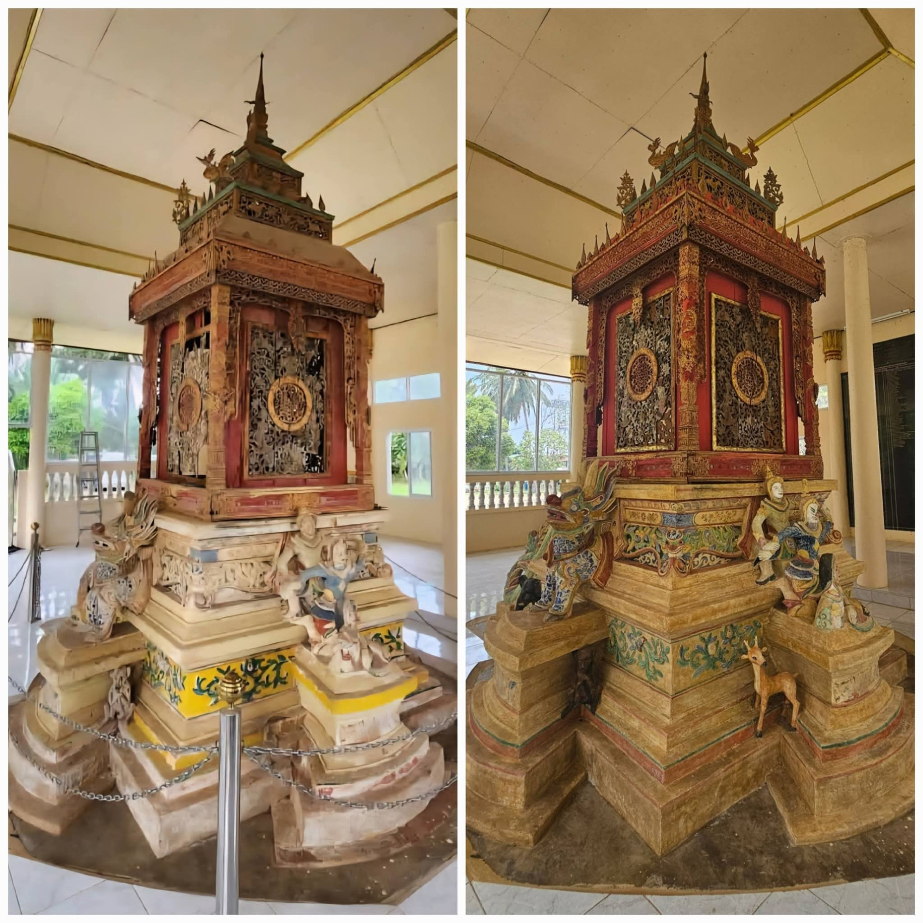 ภาพประกอบ :การปฏิบัติงานการอนุรักษ์ "ธรรมาสน์" ​วัดป่าข่า ต.นาคำใหญ่ อ.เขื่องใน จ.อุบลราชธานี