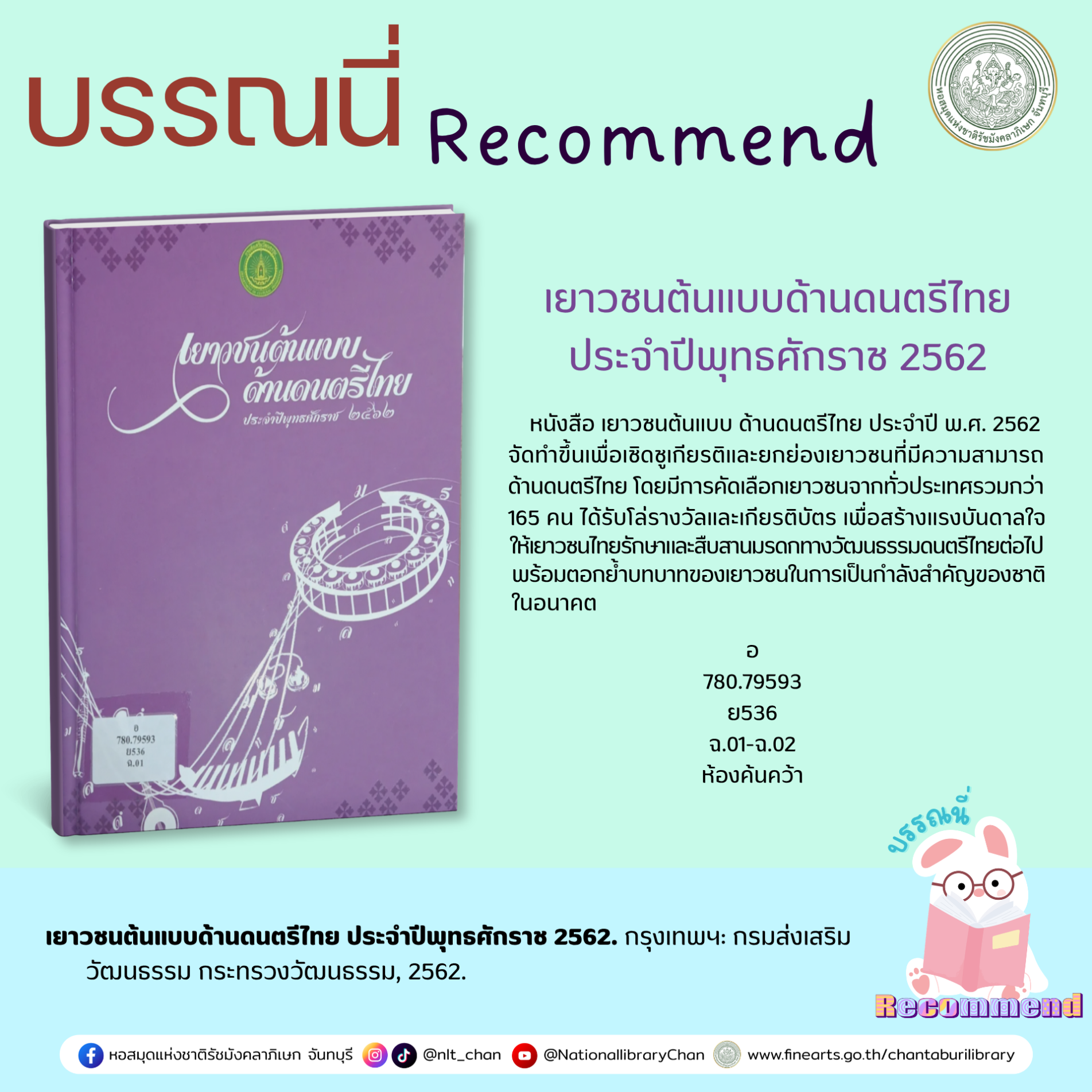ภาพประกอบ :เยาวชนต้นแบบด้านดนตรีไทย ประจำปีพุทธศักราช 2562