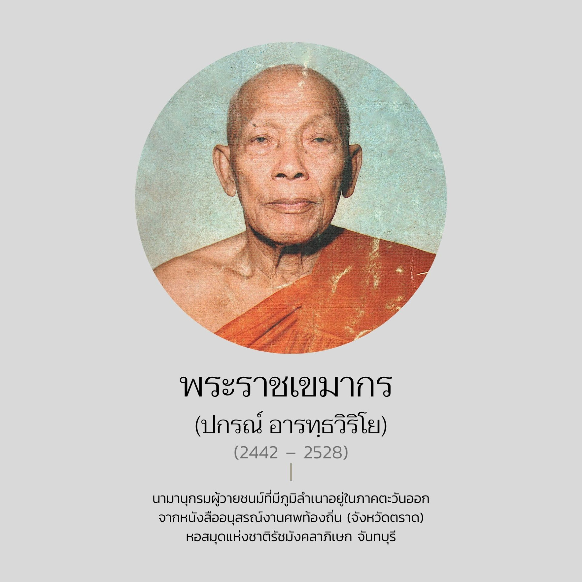 ภาพประกอบ :พระราชเขมากร  (ปกรณ์ อารทฺธวิริโย)